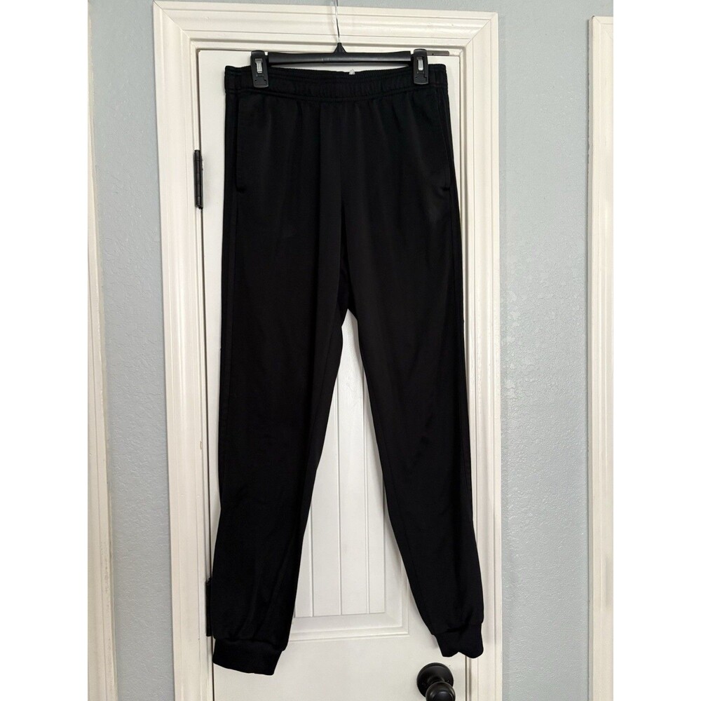 Adidas Training Woven Joggers Mens Medium All Black Pants Tapered Pockets